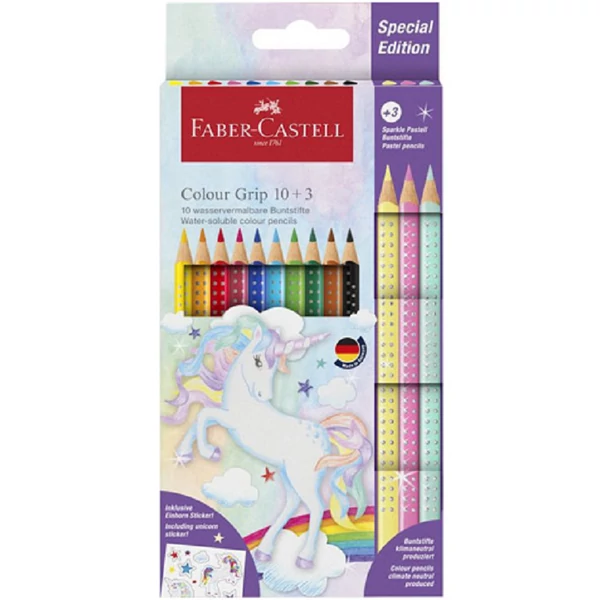Faber-Castell: Grip Unikornis színes ceruza szett 10+3 db pasztell színnel