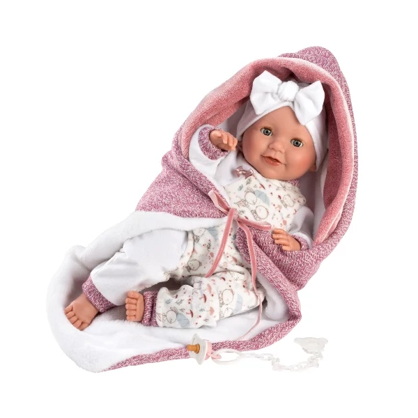 Llorens: Heidi Llorana 42cm-es síró újszülött baba pléddel