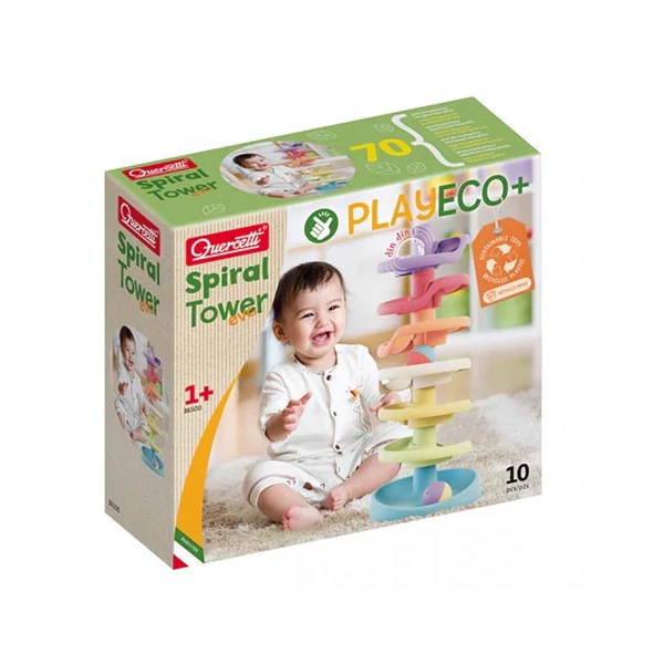 Quercetti: Play Eco Spirál torony bébi golyópálya