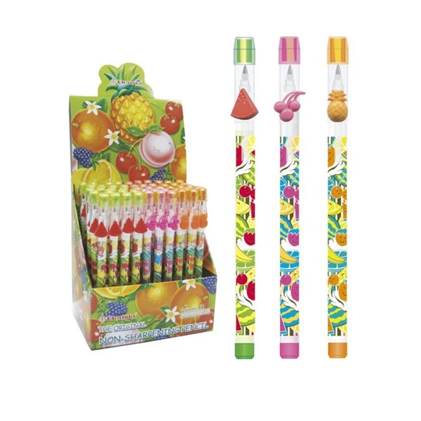 ICO: Bensia Tolóbetétes ceruza radírral gyümölcsös mintával többféle változatban