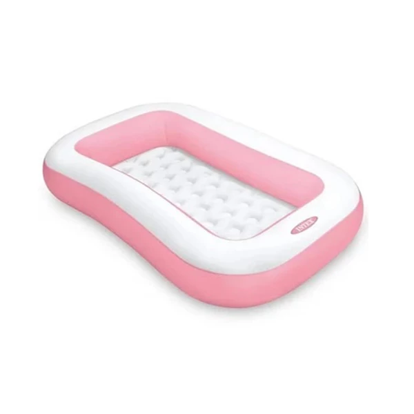 Négyszögletes rózsaszín gyermekmedence 166x100x25cm - Intex