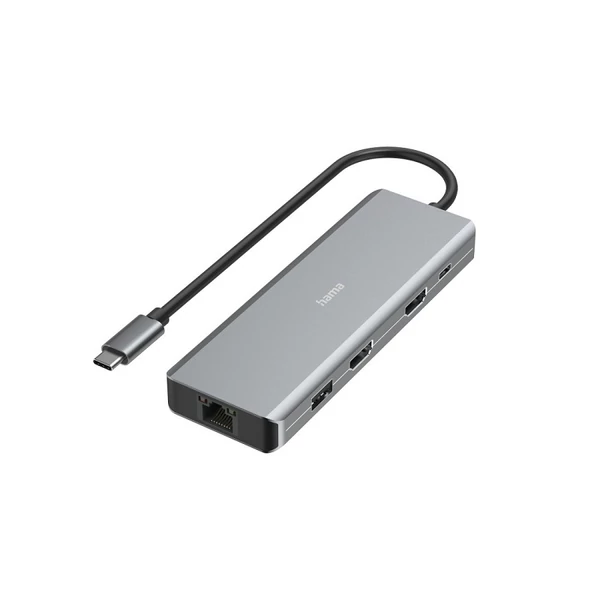 Hama usb 3.1 type-c, 9in1 dokkoló adapter (4xusb3.1, 2xhdmi, lan, usb-c, pd) FIC 200142