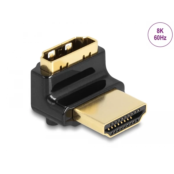 Delock HDMI adapter apa - anya 90 fok felfelé néző csatlakozódugóval 8K 60 Hz fém