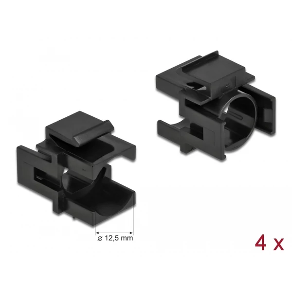 Delock Keystone fekete borító 12,5 mm-es lyukkal, 4 db.