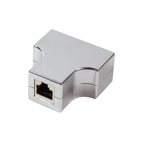 Logilink Moduláris T-adapter 1 x RJ45 anya - 2 x RJ45 anya aljzat, fémes