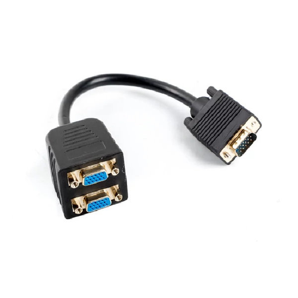 LANBERG VGA(M)->2X VGA(F) ADAPTER KÁBEL 20CM FEKETE