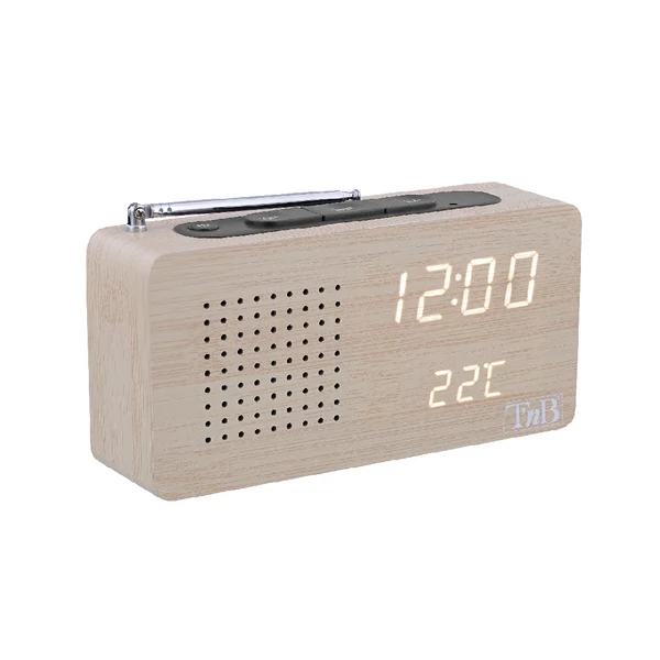 TNB JOY fa borítású, LED kijelzős FM rádiós ébresztőóra