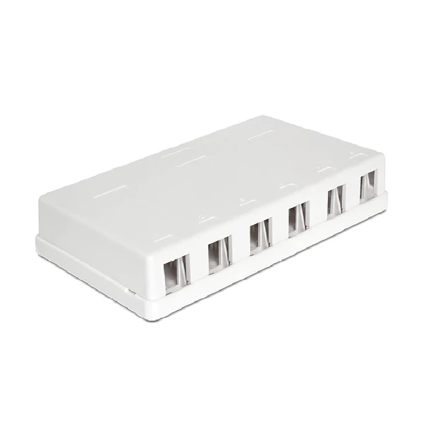 Delock Keystone falra szerelhető doboz, 6 port