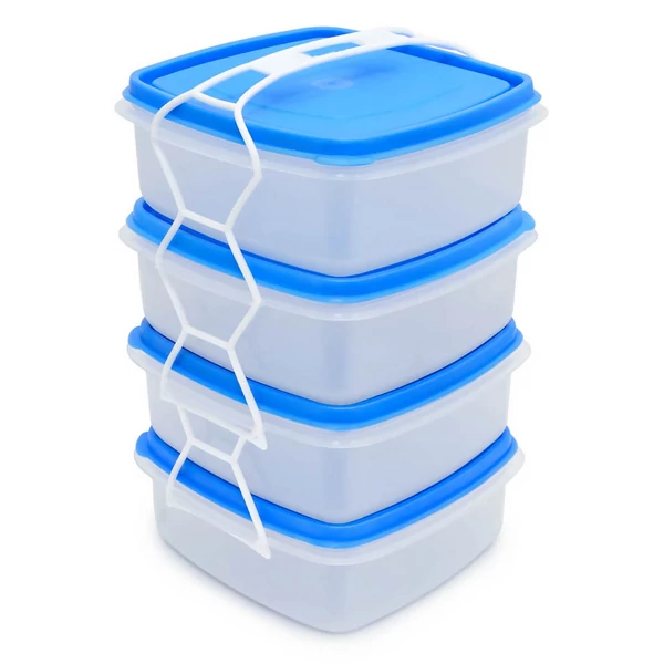 Négyzet alapú ételhordó 4db-os többféle színben