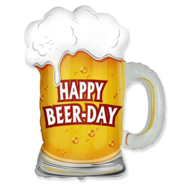 "Happy beer-day" feliratú sörös korsó fólia lufi 