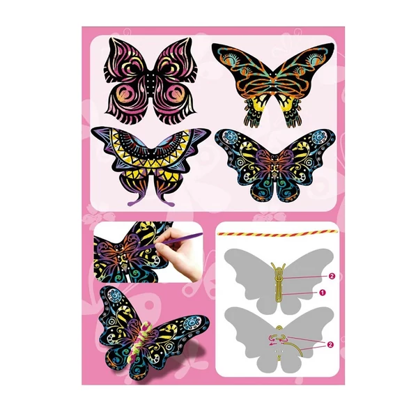 Pillangós színes karcoló 