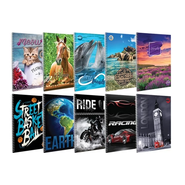 T-Creativ mintás vonalas spirálfüzet A/5