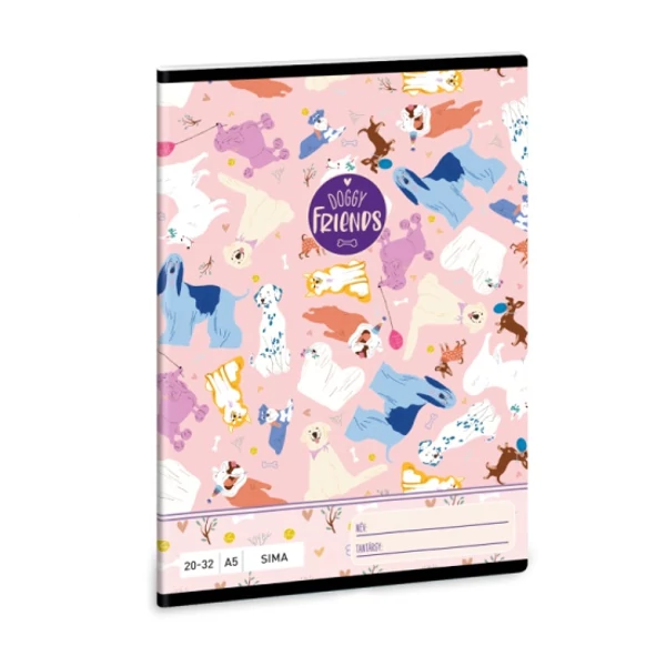 Ars Una: Doggy Friends sima füzet A/5 20-32