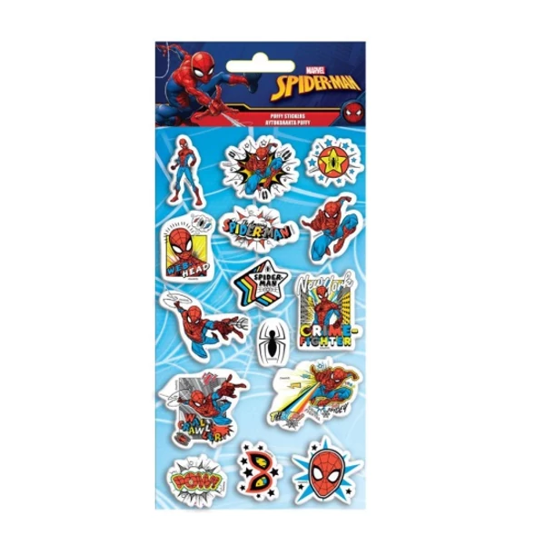 Csodálatos Pókember 3D pufi matrica szett 10x22cm-es íven