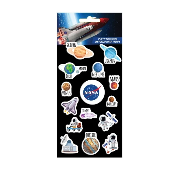 NASA 3D pufi matrica szett 10x22cm-es íven