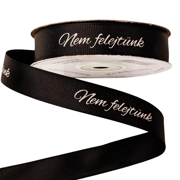 Kegyeleti ripsz szalag fekete színben nem felejtünk felirattal 20mmx20m GX20-01