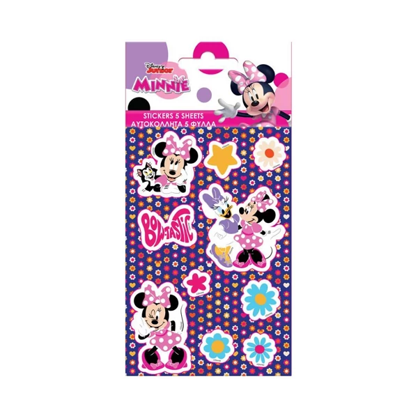 Minnie egér öntapadós matrica szett 8x12cm-es íven 5db