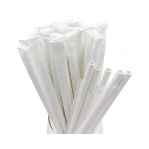 Papírszívószál fehér színben 100db-os kiszerelésben 409