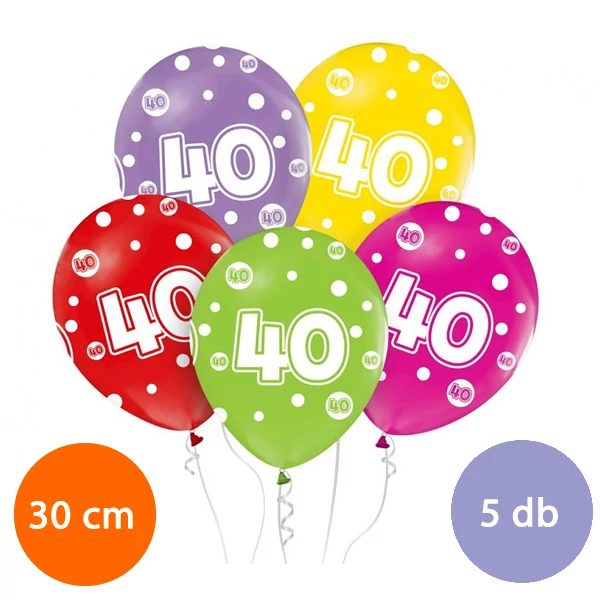 Party lufi 40. évszámos 5db-os kiszerelésben