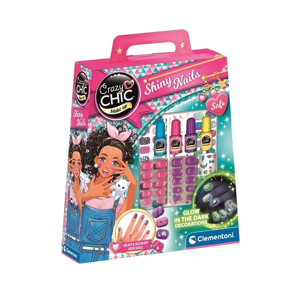 Crazy Chic: Fluoreszkáló körömdíszítő szett matricákkal és kiegészítőkkel - Clementoni