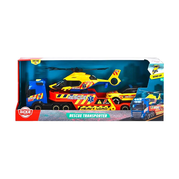 Mentő kamion helikopterrel és autóval - Dickie Toys
