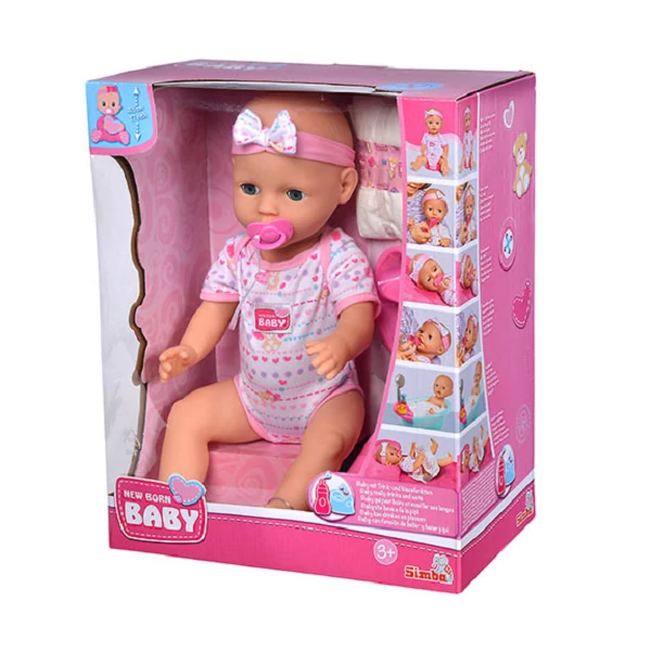 New Born Baby Pisilős baba kiegészítőkkel 43cm - Simba Toys