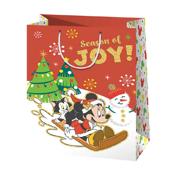 Mickey egér karácsonyi gigant méretű ajándéktáska 40x56x20cm