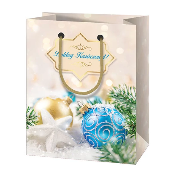 Boldog Karácsonyt! nagy méretű ajándéktáska 20x23x9cm