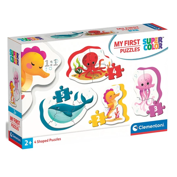 MyFirst Puzzle: 4 az 1-ben víz alatti állatok Supercolor bébi puzzle - Clementoni