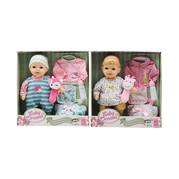 Baby Dream: Csecsemőbaba plüss játékkal kétféle változatban