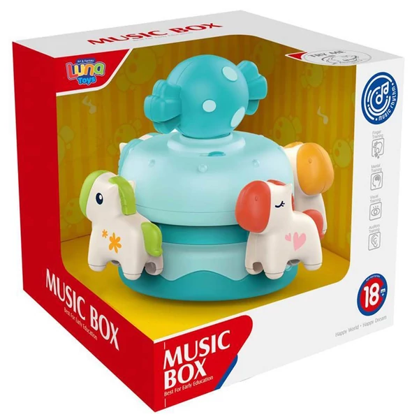 Zenélő doboz kék színben