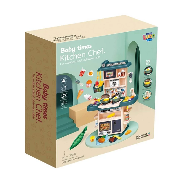 Konyhai zöld játékszett fénnyel és hanggal 43db-os