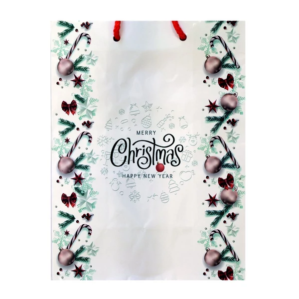 Ajándéktáska Merry Christmas mintázattal 17,5x22,5x9,5cm