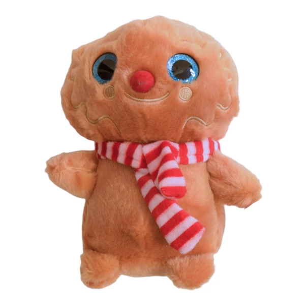 Bagoly plüssfigura csíkos sálban 18cm