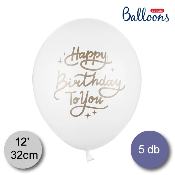 "Happy Birthday to you!" feliratú színes party lufi 5db