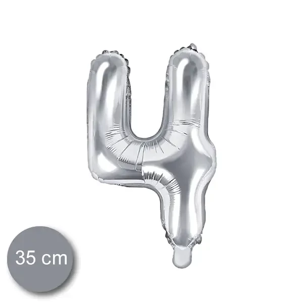 Party évszámos fólialufi ezüst színű 4-es 35cm