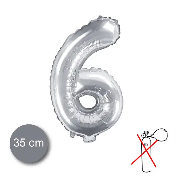 Party évszámos fólialufi ezüst színű 6-os 35cm