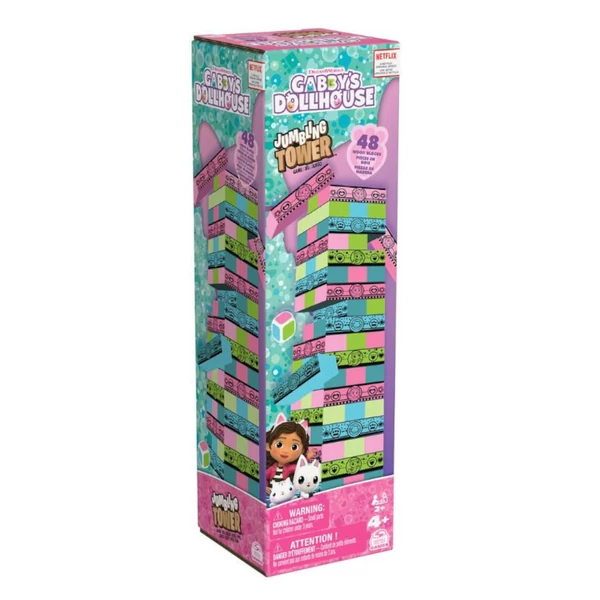 Gabby Babaháza: Színes toronyépítő jenga társasjáték - Spin Master