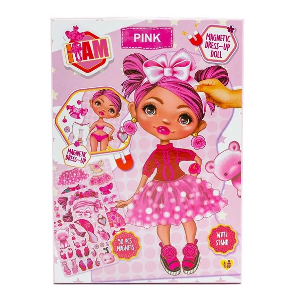 Canenco: I Am mágneses öltöztethető baba - Pink
