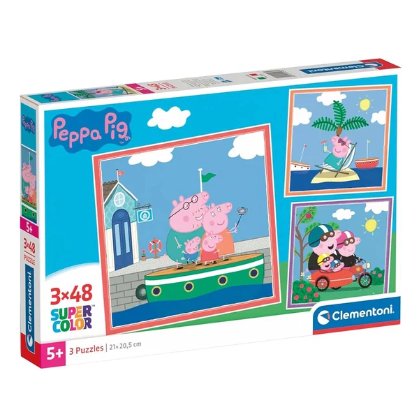 Peppa malac 3x48db-os Supercolor puzzle - Clementoni