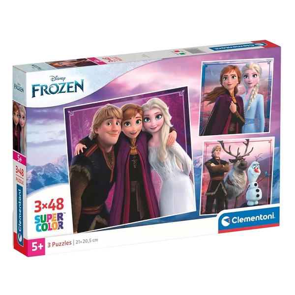 Jégvarázs főszereplői 3x48db-os Supercolor puzzle - Clementoni