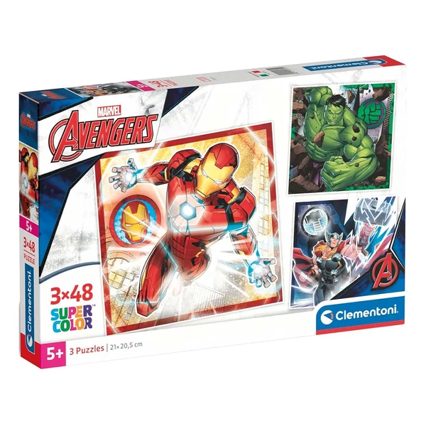 Bosszúállók 3x48db-os Supercolor puzzle - Clementoni