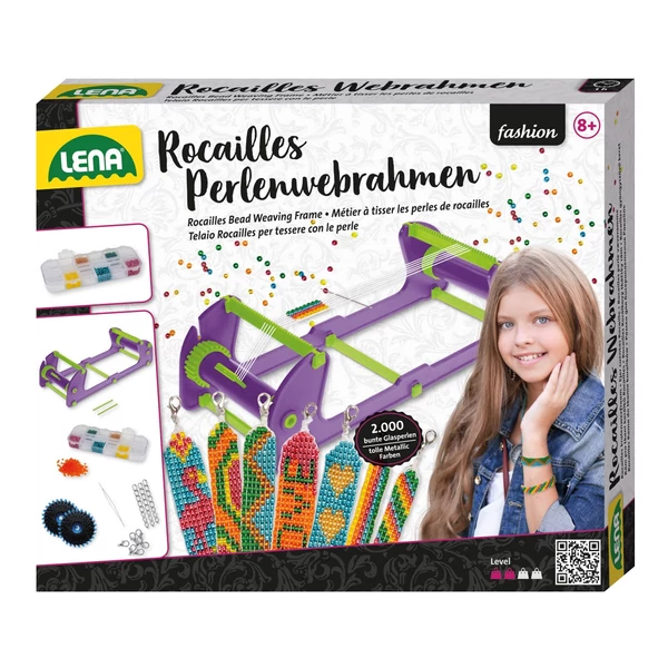 LENA: DIY gyöngyfűző karkötőkészítő szett szövőgéppel és 2000 gyönggyel