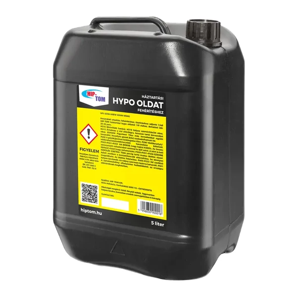 Hip-Tom háztartási folyékony hypo oldat fehérítéshez 5L - csak egyedi szállítással vagy személyes átvétellel