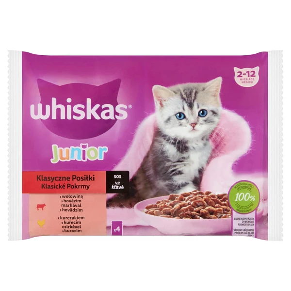 Whiskas junior húsos alutasakos macskaeledel 4x85g