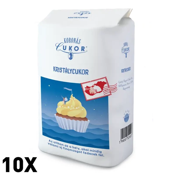 Koronás kristálycukor 10x1kg - csak egyedi szállítással vagy személyes átvétellel