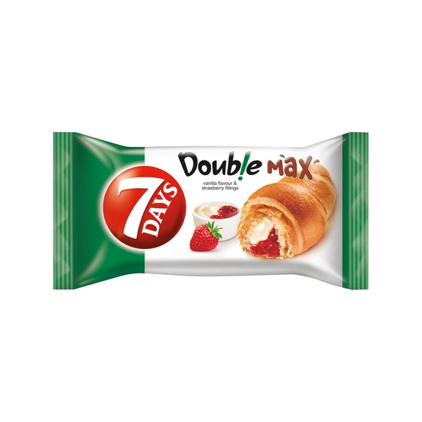7Days Double Max croissant vanília és eper ízű töltelékkel 80 g
