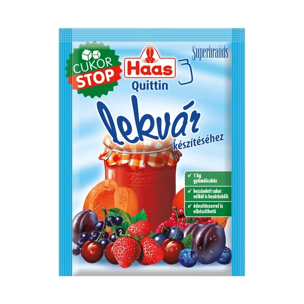 Haas Quittin Cukor Stop zselésítő befőzőszer lekvár készítéséhez 25 g