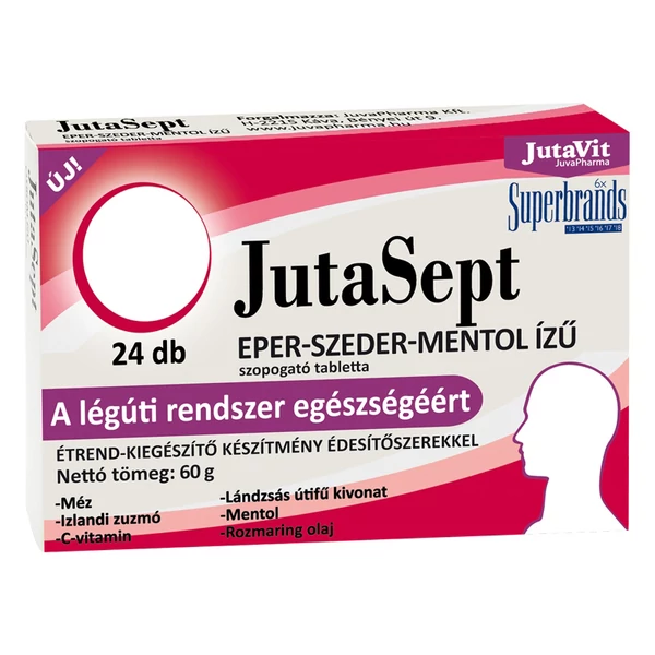 JutaVit JutaSept eper-szeder-mentol ízű szopogató tabletta 24db