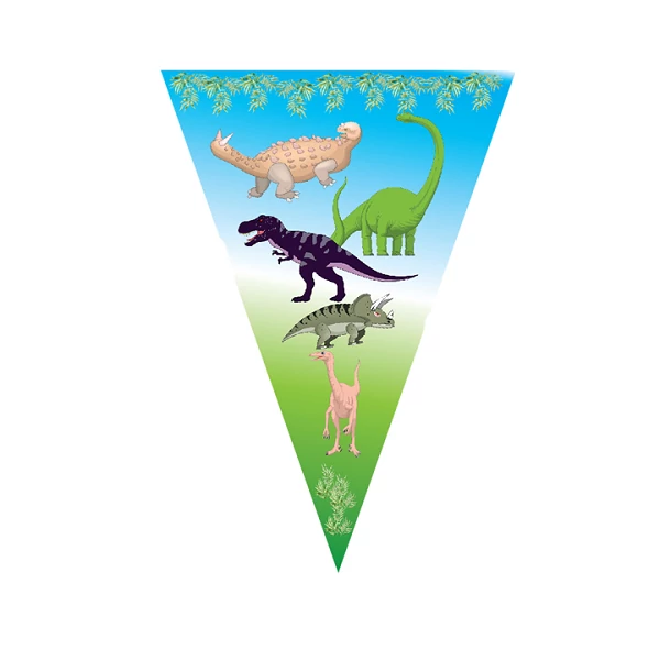 Party zászlófüzér boldog dínós 2,5m